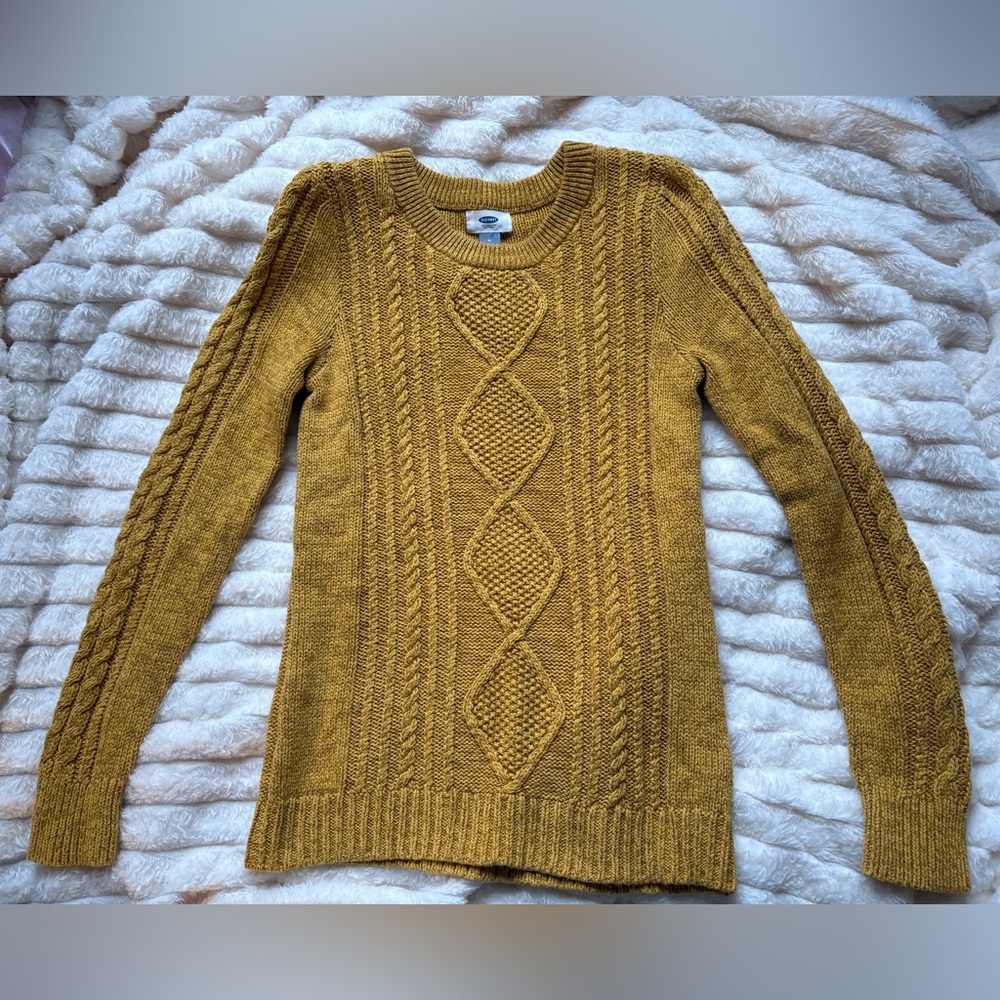 Old Navy Mustard Cable Knit Sweater